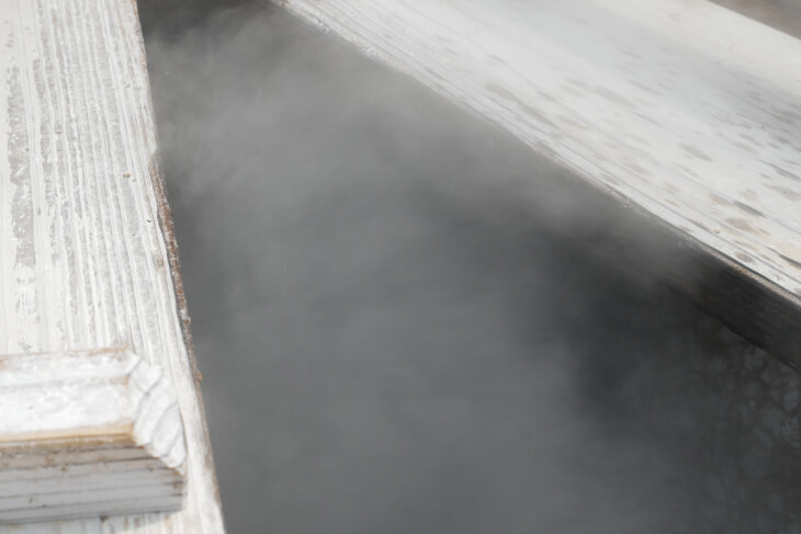 蒸し窯の蒸気画像